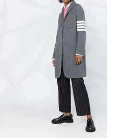 春秋款休闲女生纯羊毛开衫西装 三口袋 V领单排扣长袖长款外套女