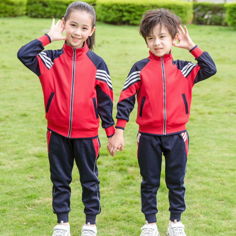 Uniformes escolares de primavera y otoño, conjunto de tres piezas, traje deportivo para niños, uniformes de primaria y secundaria, uniformes de clase, estilo universitario