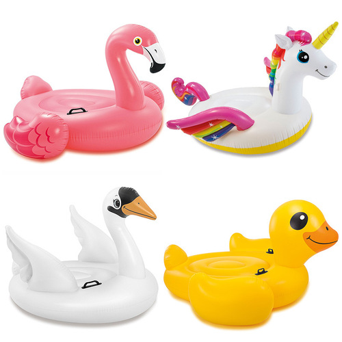 INTEX Adult and Kids Water Inflatable Flamingo, Dinosaur, Swan, Duck, Lobster, Unicorn Swim Rafts