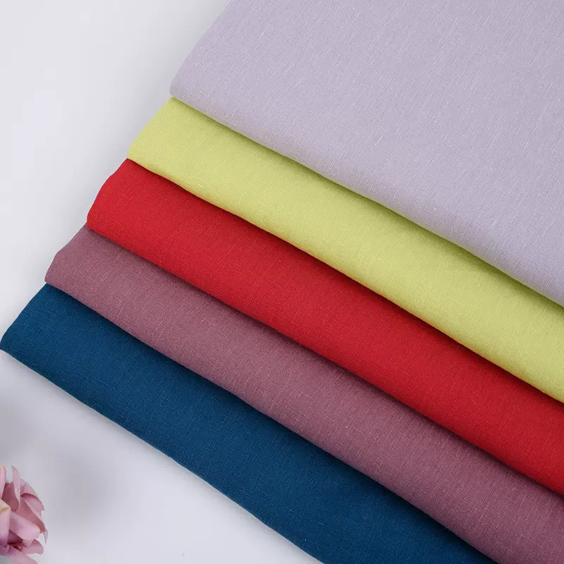 砂洗纯亚麻面料衬衫裤装沙发窗帘布艺服装布料 素色棉麻现货