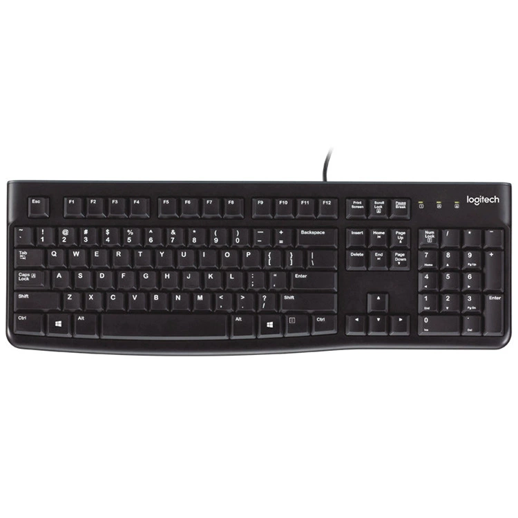 Проводная клавиатура Logitech K120/K106, кабельная, для ноутбука, домашнего USB офисного настольного использования, водонепроницаемая