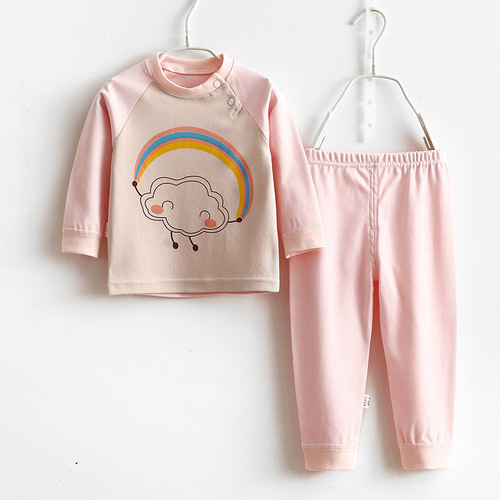 Children's underwear sets for boys and girls, autumn clothes and long trousers, home clothes, cotton sweaters, baby cotton pajamas, baby clothes