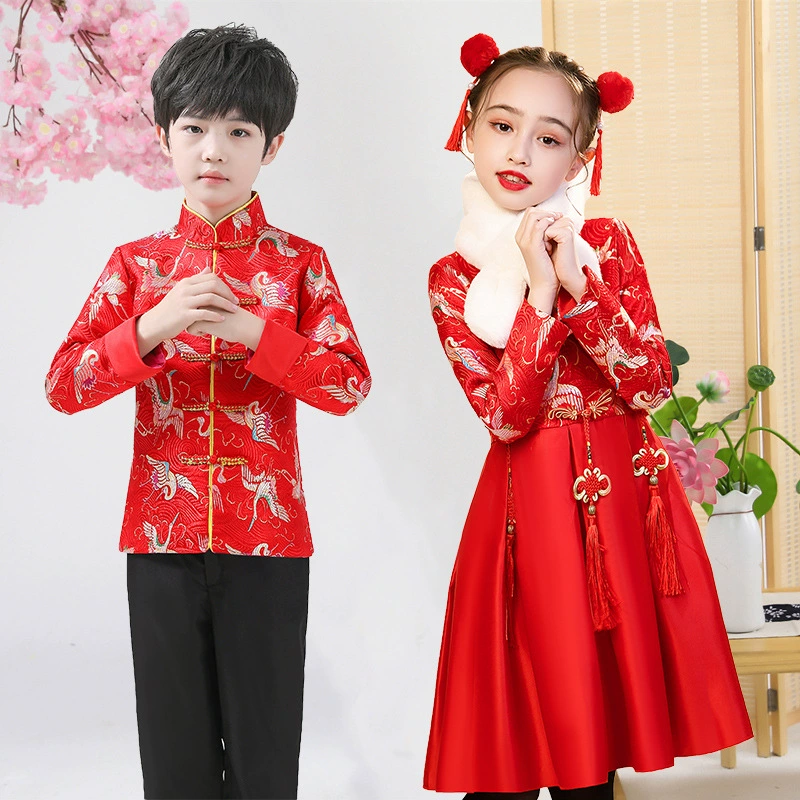 Детский костюм для выступлений, Чонсам в китайском стиле, платье хозяина Guzheng, костюм для хора учеников начальной школы, костюм для выступлений