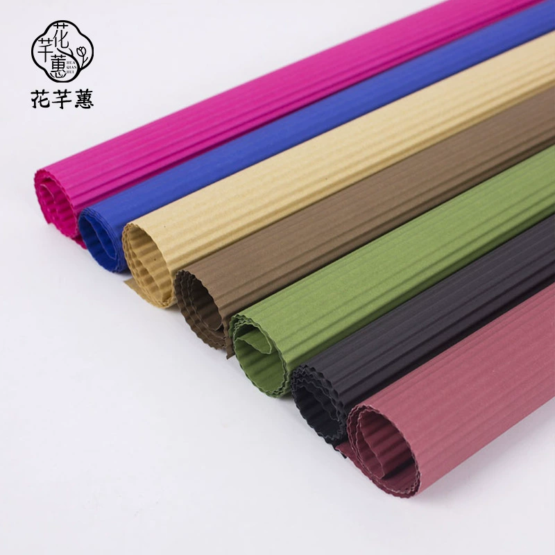 Фабрика 50*68 см однотонная гофрированная бумага оптом DIY упаковка для букетов волновая бумага ручной работы оригами Цветочная оберточная бумага