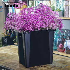 唐德 法式醒花桶黑色塑料养花桶花店插花桶花店专用花材用品批发