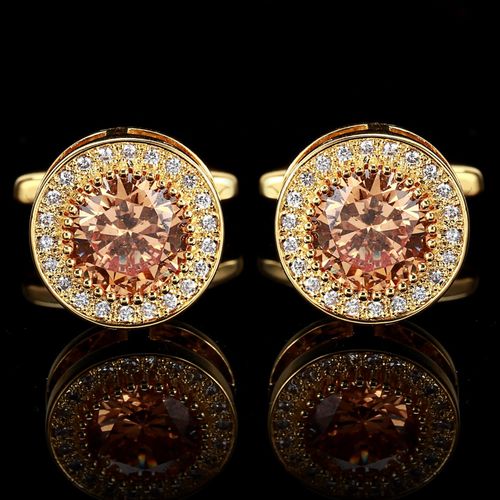 Cufflinks for men, light luxury, women's Swarovski zircon French shirt gem diamond cufflinks cufflinks