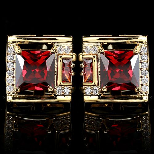 Tough square diamond men's cufflinks light luxury French shirt suit cuff buttons black gemstone cufflinks gift