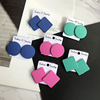 Round matte earrings, brand acrylic spray paint, South Korea