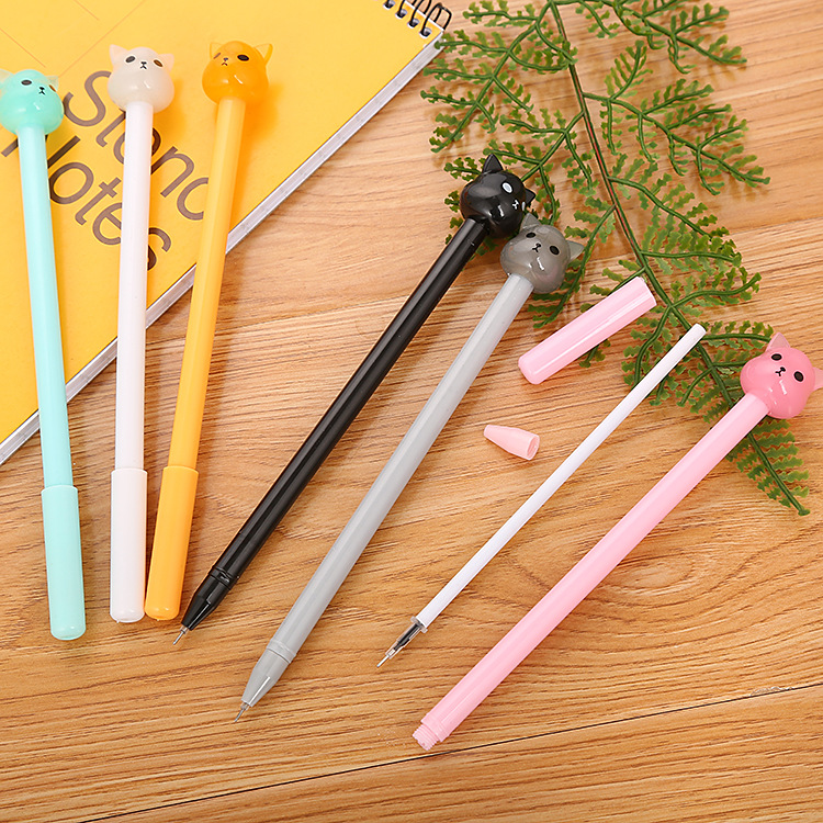 Creativo transparente lindo perro gel pluma lindo estudiante pluma aprendizaje papelería suministros de oficina a base de agua firma pluma al por mayor