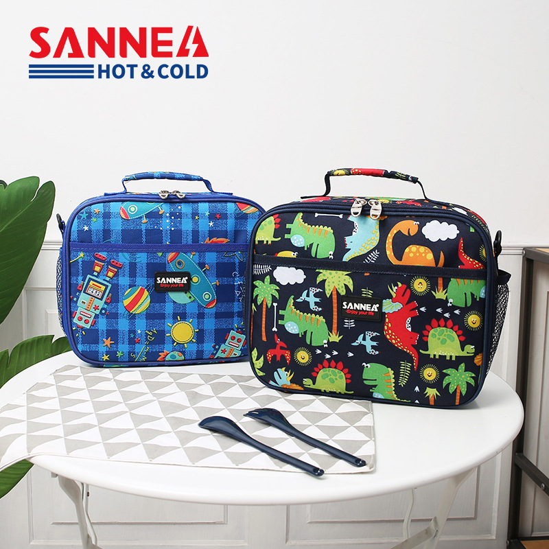 Sanneng new cartoon children's lunch bag Oxford cloth thickened Bento insulation bag portable lunch box bag in stock wholesale