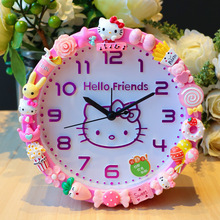 卡通闹钟可爱闹表学生男孩女孩台钟床头贴钻懒人钟叫醒铃迷你打铃