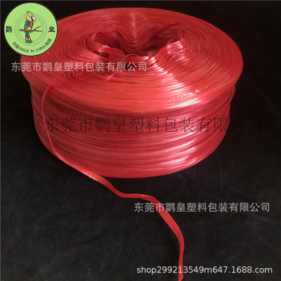 鹦皇红色捆扎绳 扁丝使用宽度0.5cm细绳包装绳塑料打包绳子