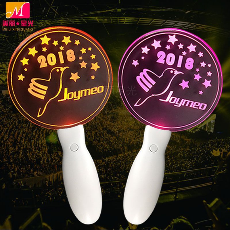 Lámpara de mano luminosa de acrílico al por mayor, barra de apoyo de los fanáticos del concierto, fabricante de lámparas de mano de ayuda de acrílico led