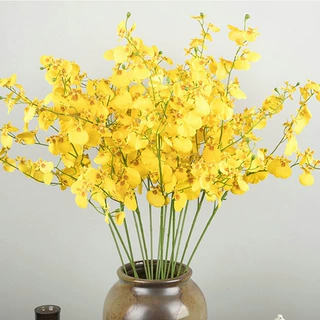 高品质仿真花跳舞兰 蝴蝶兰室内软装插花装饰花束客厅假花摆件