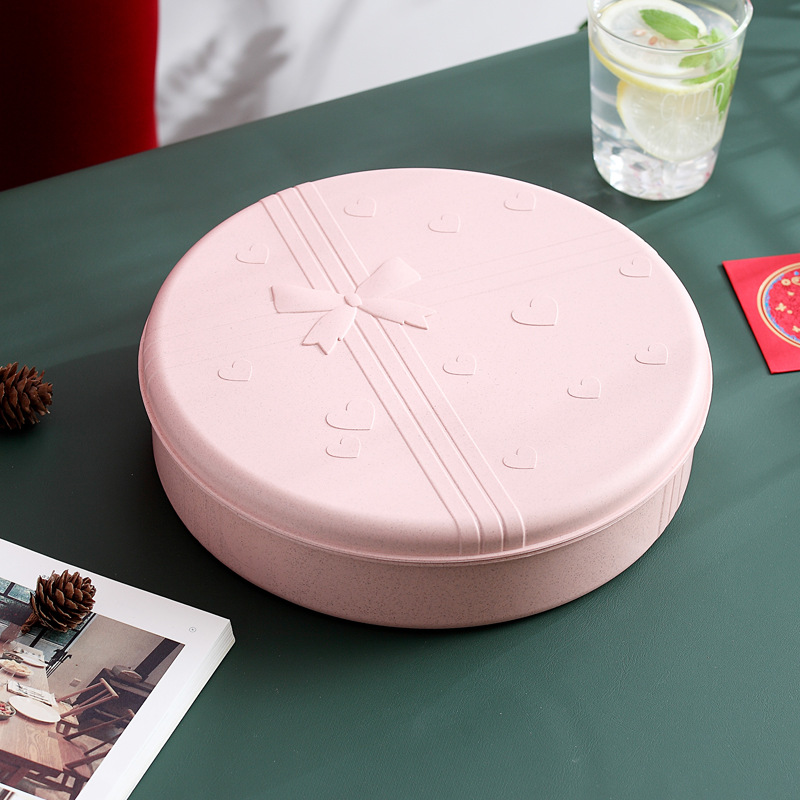 Trigo caja de dulces de estilo europeo caja de fruta seca de vacaciones caja de almacenamiento de aperitivos plato de fruta seca plato de fruta con tapa