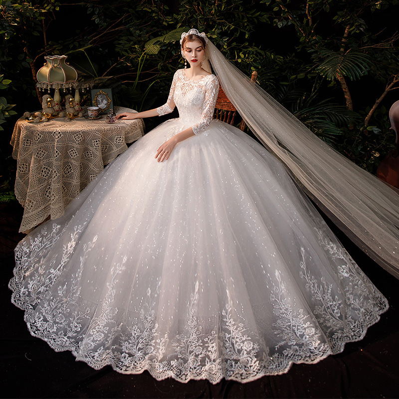 Vestido de Novia de Estilo Extranjero 2025, Nuevo Estilo, Elegante y de Ensueño, Vestido de Novia Hepburn, Vestido de Novia Francés Sencillo de Talla Grande y Ligero D69