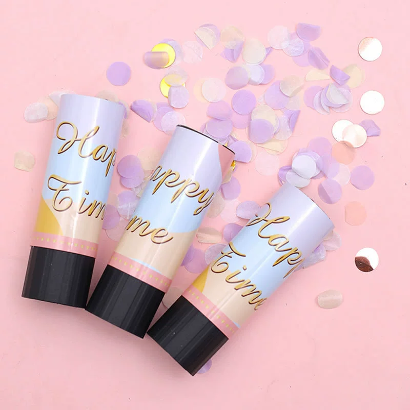 Мини-ручной маленький салютный пистолет Свадебная церемония Цветочный конвейер Пистолет с ручным отжимом Фейерверк Детский день рождения Цветочный конвейер