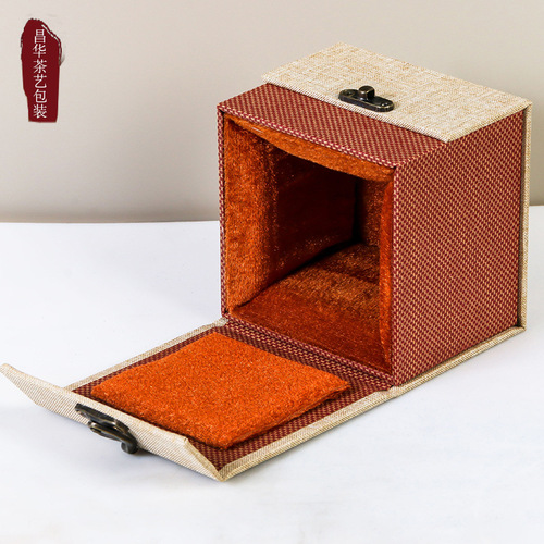 Cotton and Linen Fabric Bow-knot Pattern Brocade Box Zisha Teapot Ceramic Tea Set Tea Cup Packaging Box Jian Zhan Seal Ancient Collectibles Gift Box