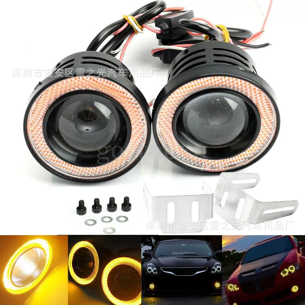 Новый популярный автомобильный LED дневной ходовой свет 30W с линзой COB, ангельское кольцо, противотуманная лампа, модифицированный ДХО