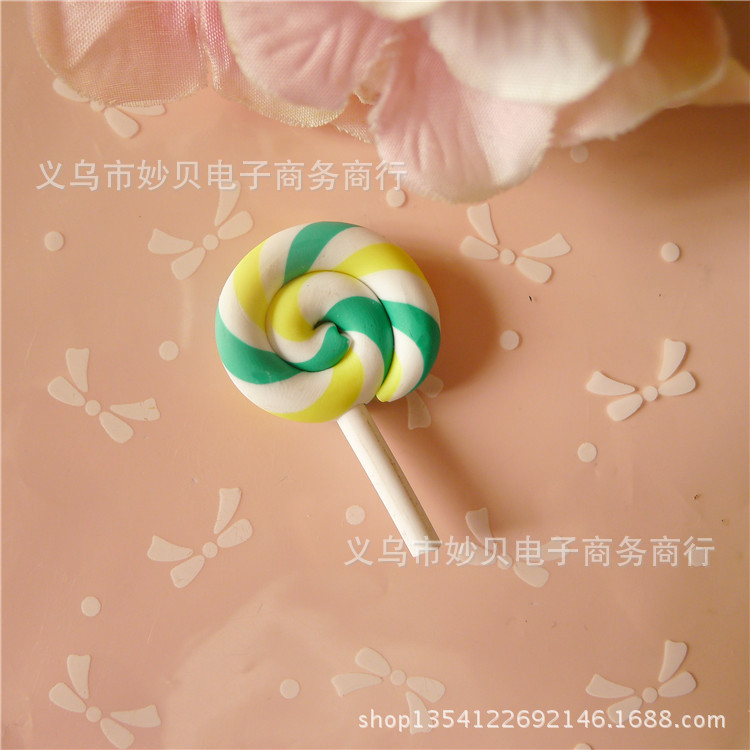 Simulación suave cerámica Lollipop crema teléfono móvil Shell accesorios de los niños tocado océano botella micro paisaje Decoración