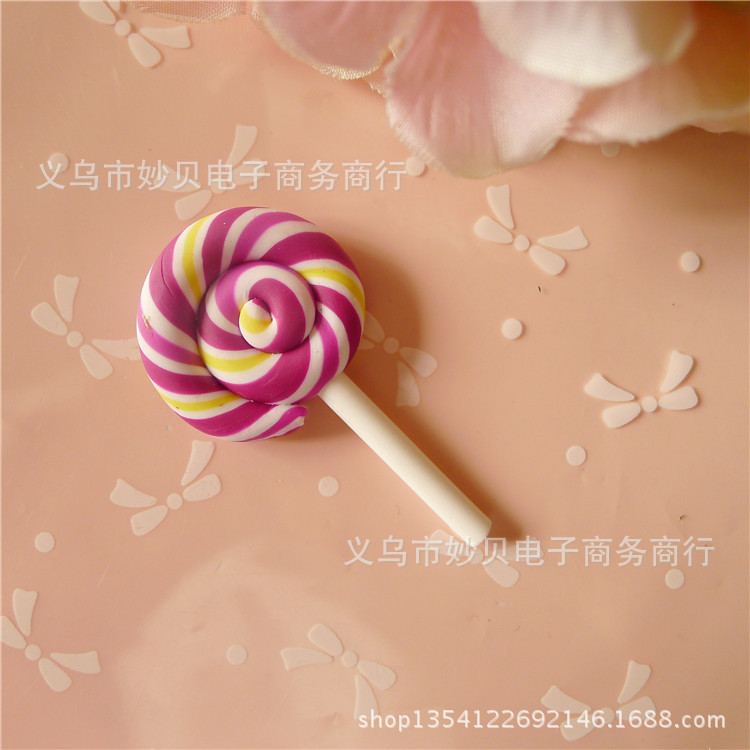 Simulación suave cerámica Lollipop crema teléfono móvil Shell accesorios de los niños tocado océano botella micro paisaje Decoración