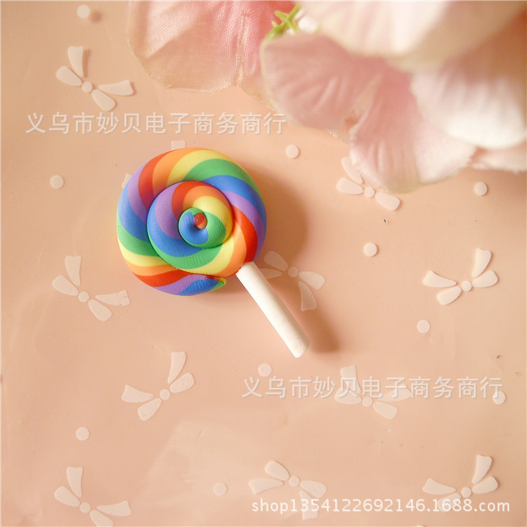 Simulación suave cerámica Lollipop crema teléfono móvil Shell accesorios de los niños tocado océano botella micro paisaje Decoración