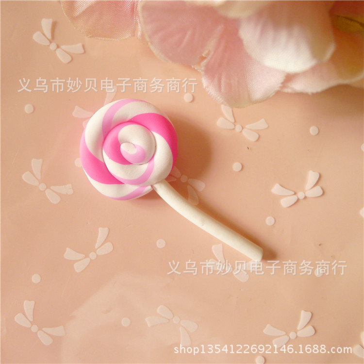 Simulación suave cerámica Lollipop crema teléfono móvil Shell accesorios de los niños tocado océano botella micro paisaje Decoración