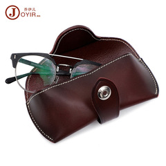 Italian vegetable tanned leather handmade eyeglass case vintage eyeglass bag multi-functional genuine leather sunglasses storage bag wholesale