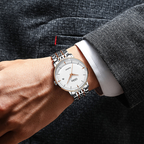 Different Swiss brand simple business automatic mechanical watch men's steel belt waterproof skeleton men's mechanical watch