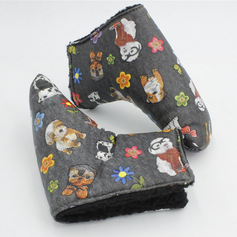 Venta al por mayor de fábrica cubierta de club de golf de impresión cubierta de club infantil resistente al desgaste juego de práctica de Putter impermeable transfronterizo Venta caliente