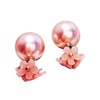 Fashionable cute double-sided earrings from pearl, flowered, European style