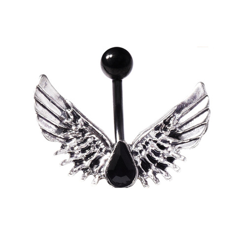 AliExpress New Set Black Combination 6 in 1 Mixed Wings Four Claws Zircon Navel Nails Factory Direct Sales