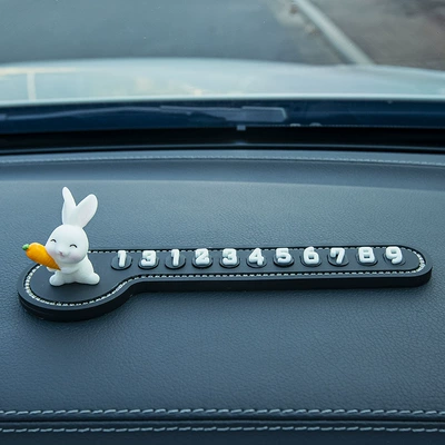 Rabbit-Shaped Moving Car Number Plate, Decorative – Nömrəli dayanma kartı - radish-rabbit