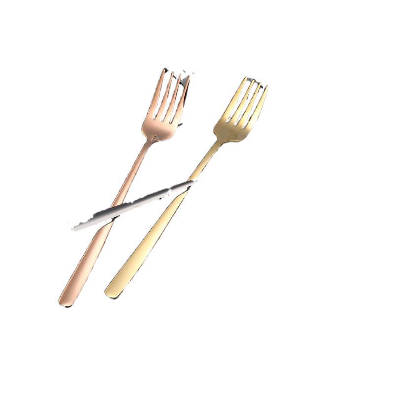 Acero inoxidable grueso creativo estilo coreano tenedor de mango largo para adultos dulces lindos para cenar tenedor de filete de comida occidental grande