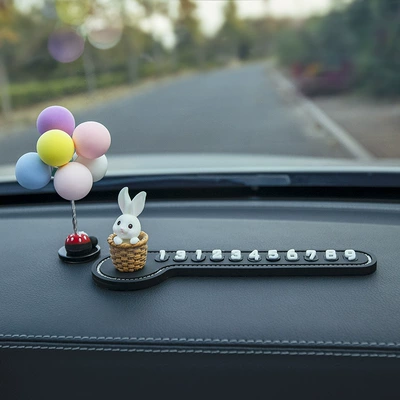 Parking Number Plate, Phone Number Sticker: Nömrəli dayanma kartı - basket-rabbit-color-balloon