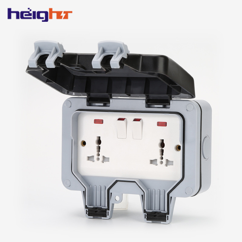 厂家直供户外防水插座室外露天防雨浴室防溅盒家用型电源插座