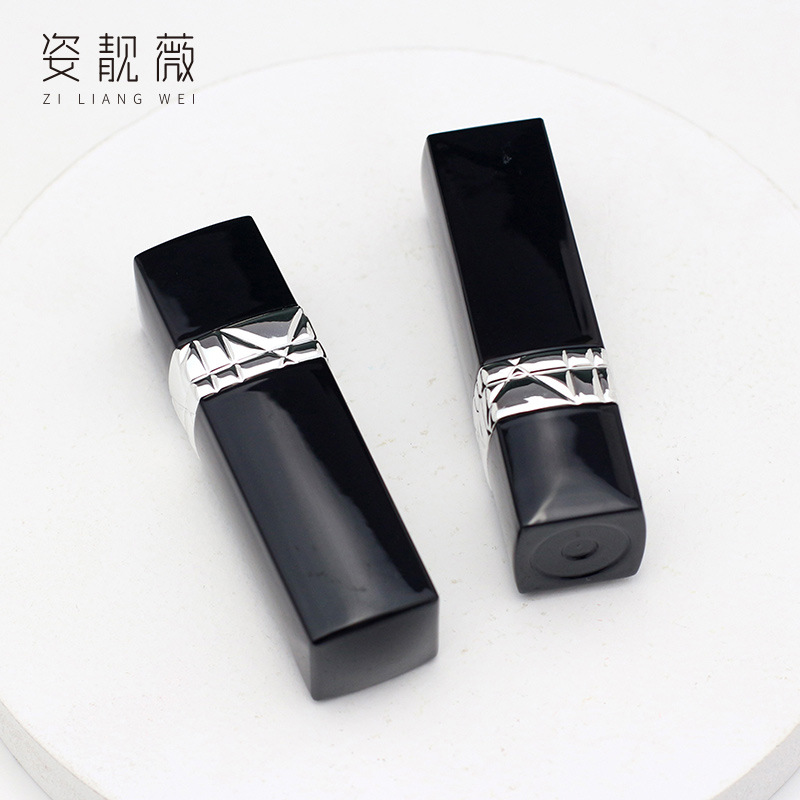 现货批发 diy口红管空管 黑色方形口红管包材 化妆品包装  12.1mm