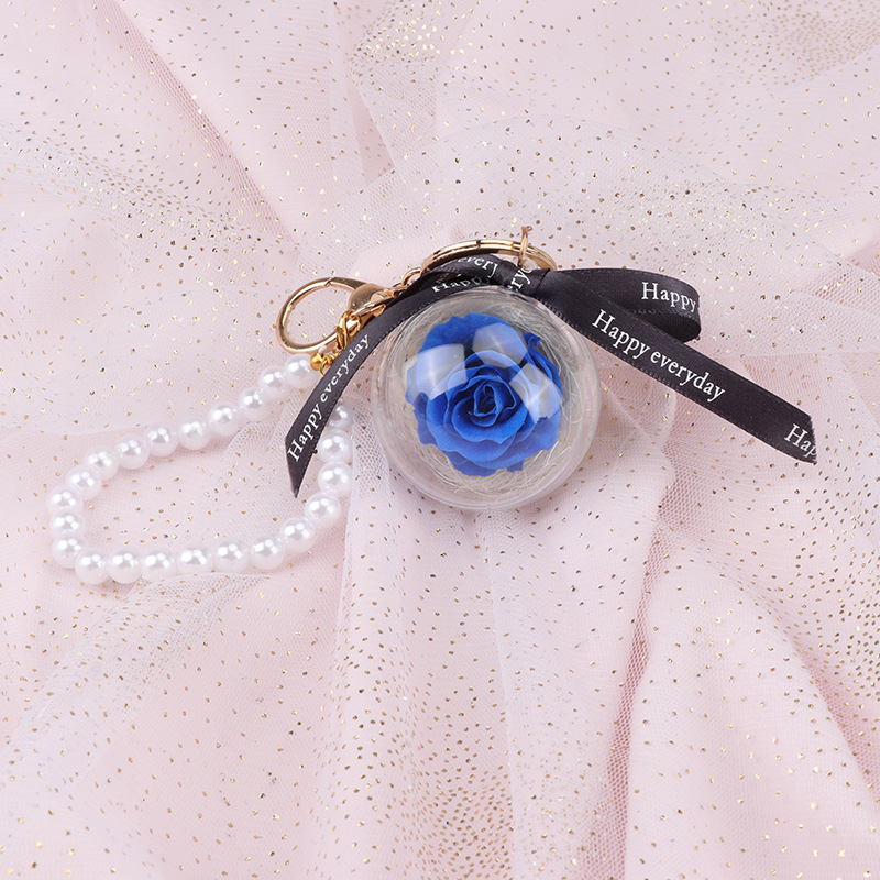 Flor eterna llavero Cadena de perlas Eterna Rosa colgante Día DE LA Mujer maestra Día DE LA Madre regalo exquisito pequeño regalo