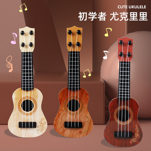 Children's toy musical instrument simulated ukulele guitar mini four-string playable educational early childhood music toy