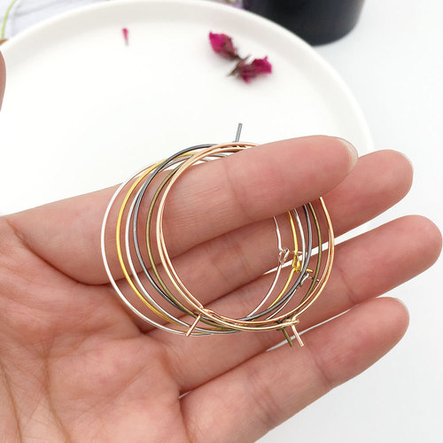 A DIY jewelry accessory with bead nine-character earring hoop, small circle nine-character earring accessory with multiple specifications and colors