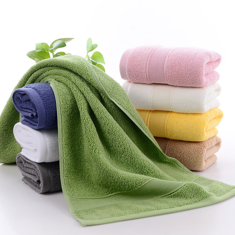 Cotton towel multi-color optional plain face towel 130g thick hotel towel creative gift face towel embroidered logo