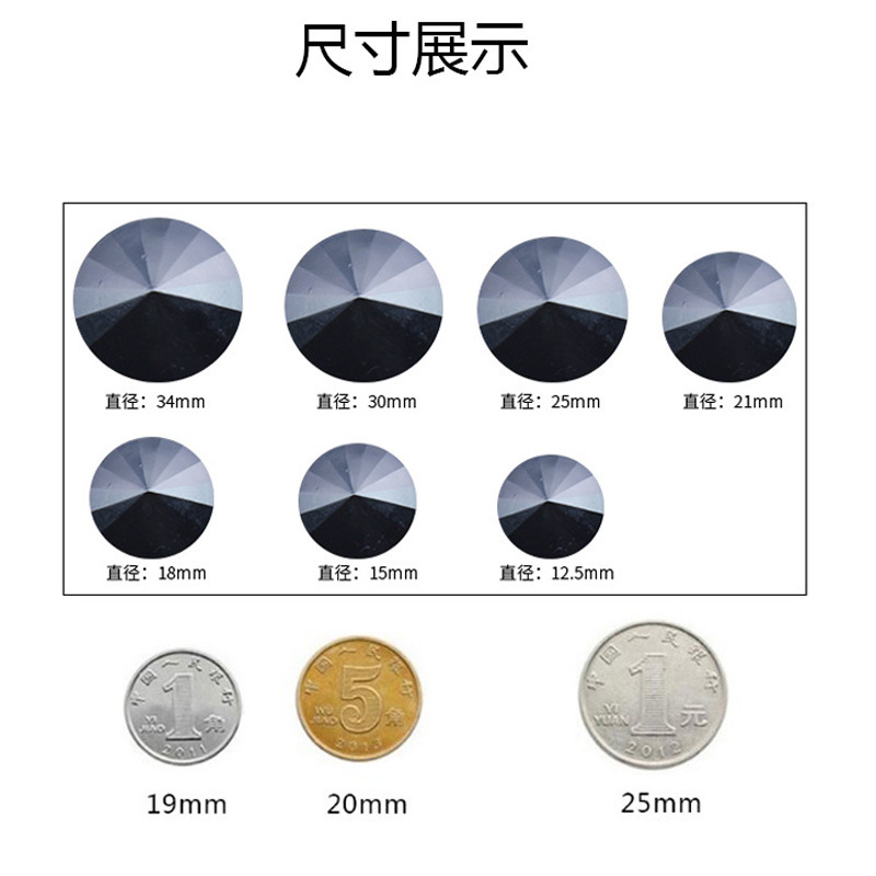 Acrylic Crystal Black Button Round Shirt Shirt Women's Woolen Coat Coat Coat Coat Coat Coat Buckle Women
