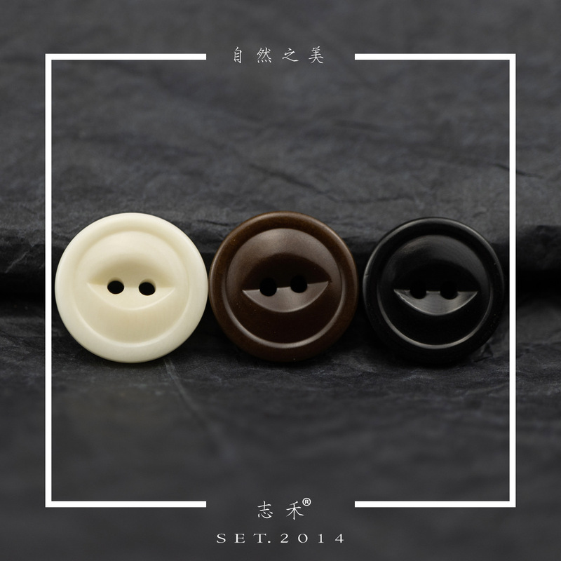 Natural Ivory White Fruit Thin Edge Two-Eyed Fish-Eyed Cat-Eyed Shirt Button American Style Retro Denim Jacket Vest Button