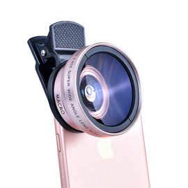 镜头夹通用手机专业37MM 0.45X 49UV超级广角+微距二合一手机镜头