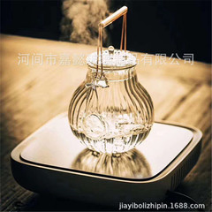 加厚錘紋玻璃燒水泡茶壺煮茶耐熱高溫過濾茶器透明家用提梁壺