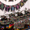 Glowing neon theme birthday party banner tablecloth Happy Birthday Children's birthday party supplies