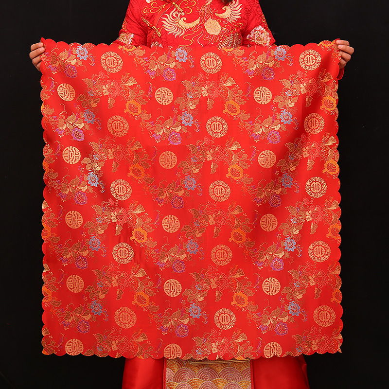 Envoltura de boda de cuero suministros de la boda de la cuenca envoltura de tela jacquard rojo tela novia dote