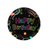 Glowing neon theme birthday party banner tablecloth Happy Birthday Children's birthday party supplies
