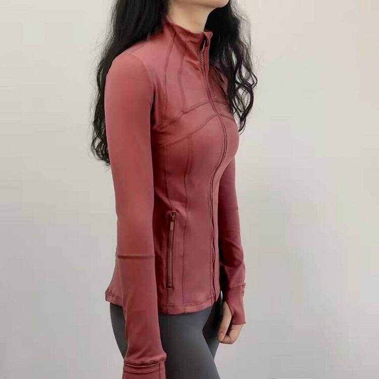 lulu Original Sports Yoga Clothing Top Jacket Women's Quick-drying Cardigan Zipper Outdoor Running Fitness Long-sleeved Sweater