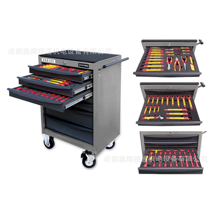 66件套新能源汽车维修工具车组套绝缘高压工具套装